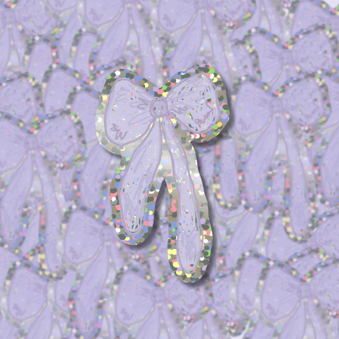 Doodle Bow Glitter Sticker