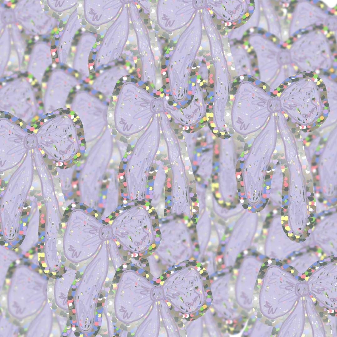 Doodle Bow Glitter Sticker