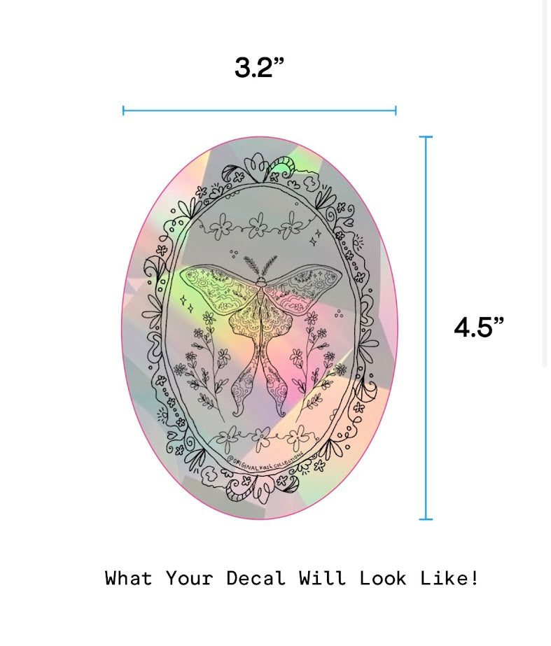 Floral Moth Suncatcher Sticker - RESTOCK