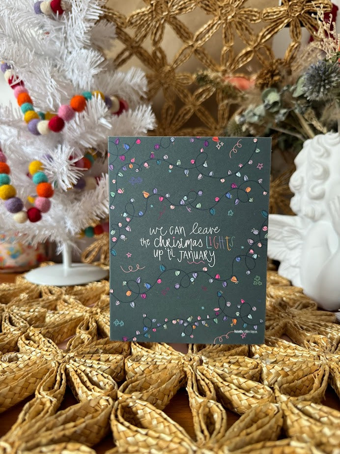 Lights Up til January Holiday Card