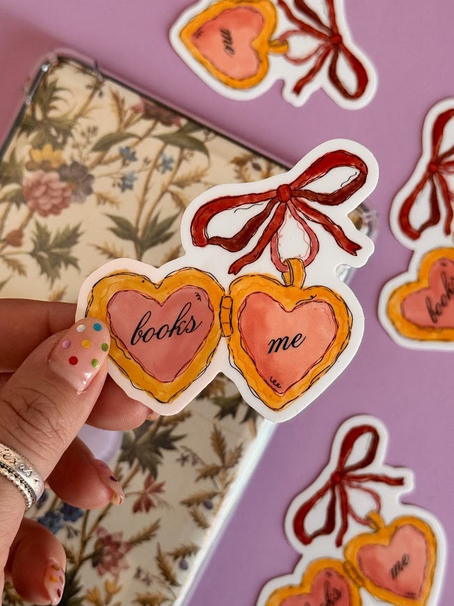 Me + Books Locket Sticker
