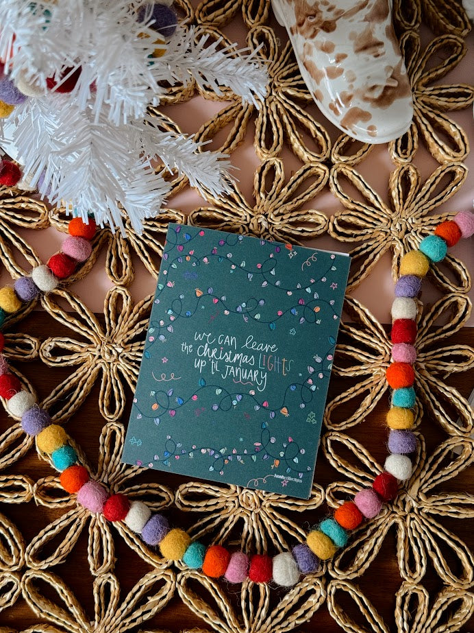 Lights Up til January Holiday Card