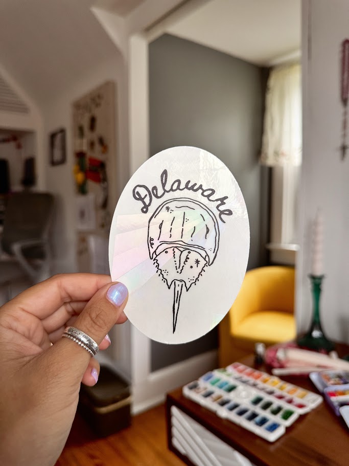 DE Horseshoe Crab Suncatcher Sticker