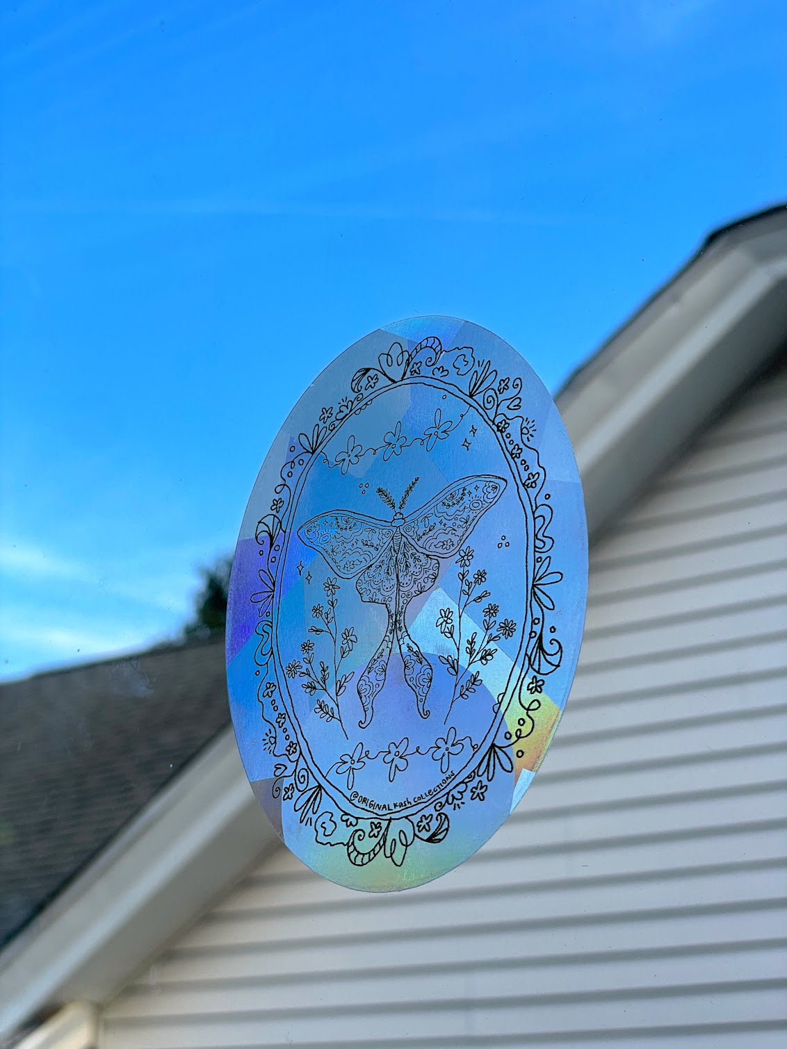 Floral Moth Suncatcher Sticker - RESTOCK