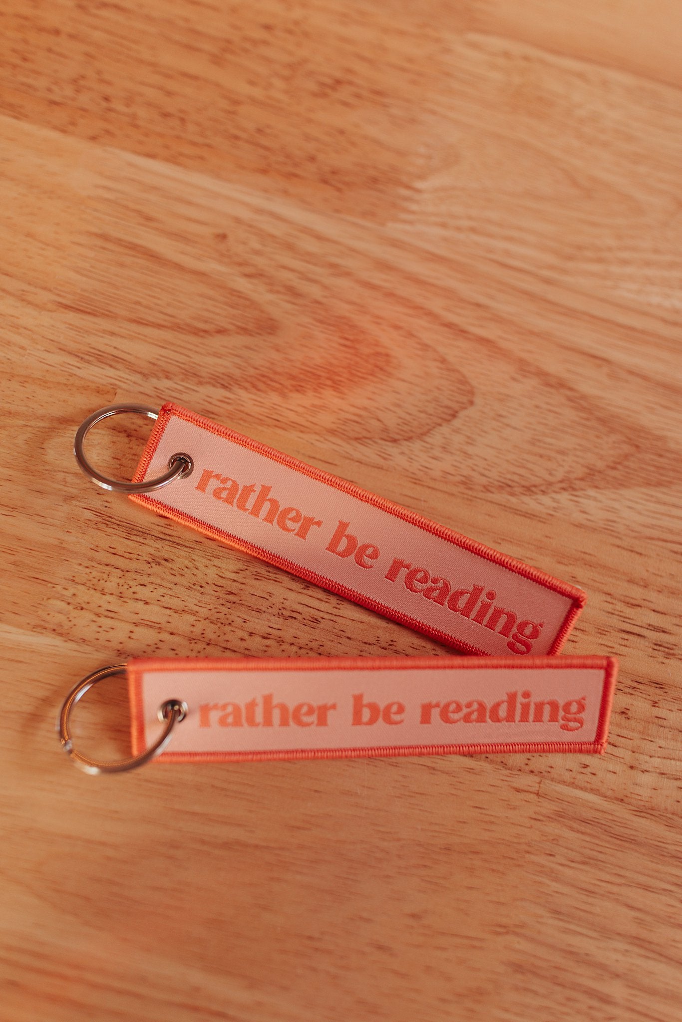 Rather Be Reading Embroidered Keychain