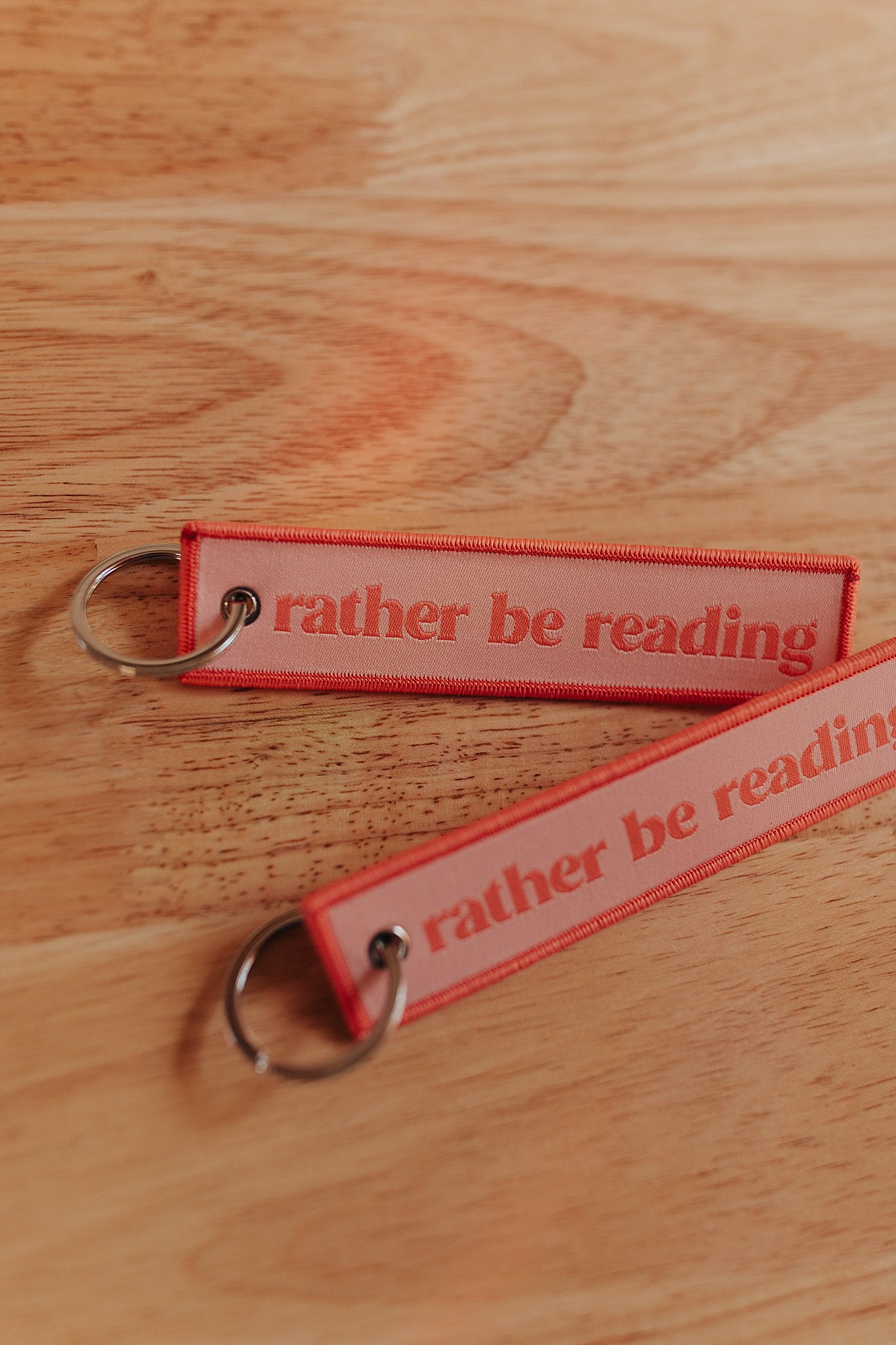 Rather Be Reading Embroidered Keychain