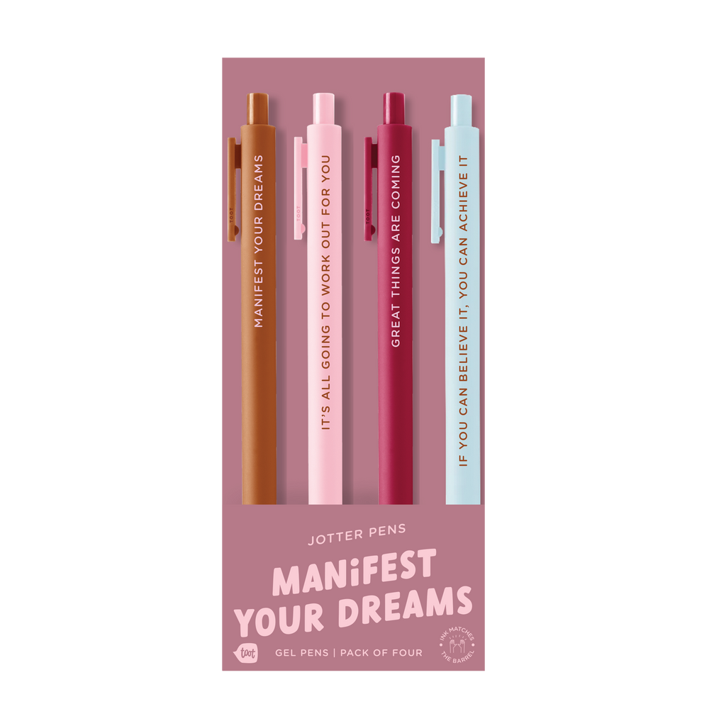 Manifest Your Dreams Jotter Gel Pen: Set of 4