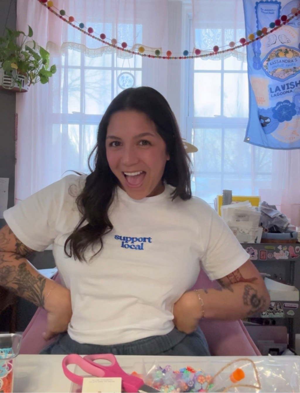 Support Local Embroidered Fitted Tee