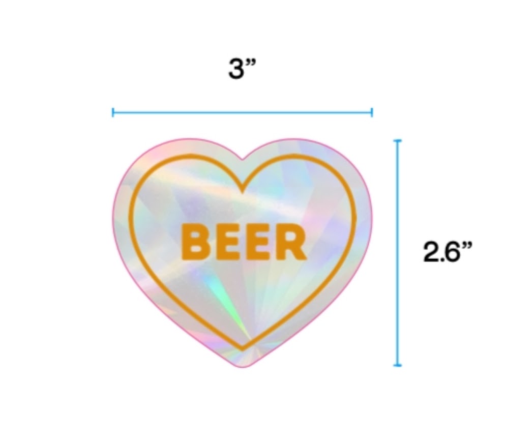 I Heart BEER Suncatcher Sticker