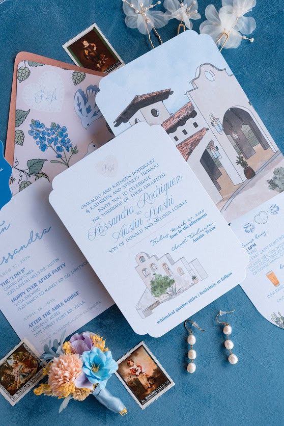 Chapel Dulcinea Hand Drawn Elements | Wedding Suite Details Digital Download | Ceremony Art Print