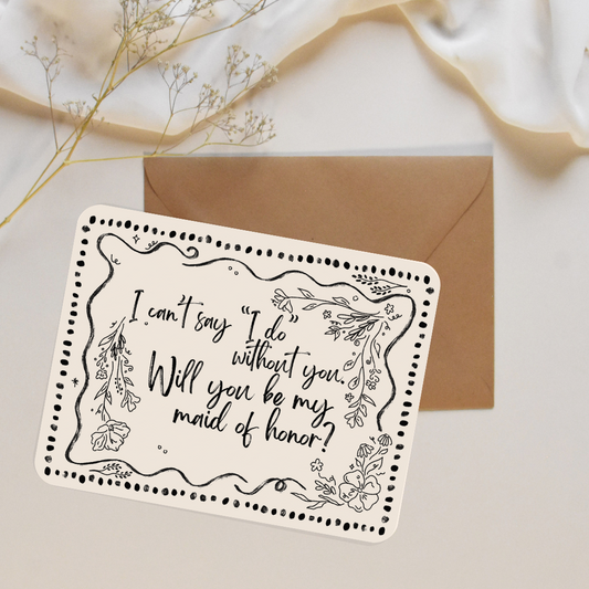 Floral Bridal Party Proposal Card (Bridesmaid, MOH, Something Blue)