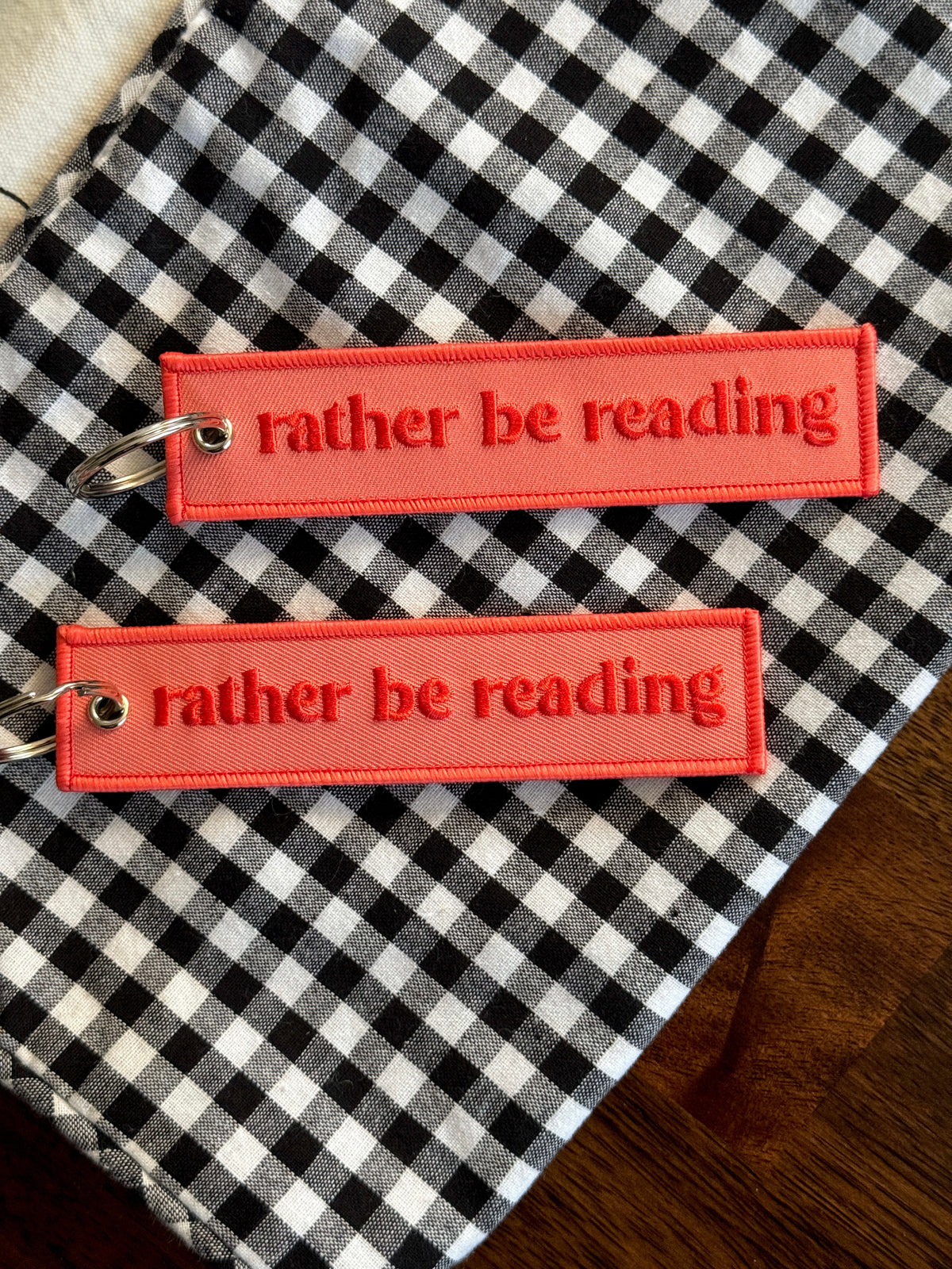 Rather Be Reading Embroidered Keychain (NEW STYLE)