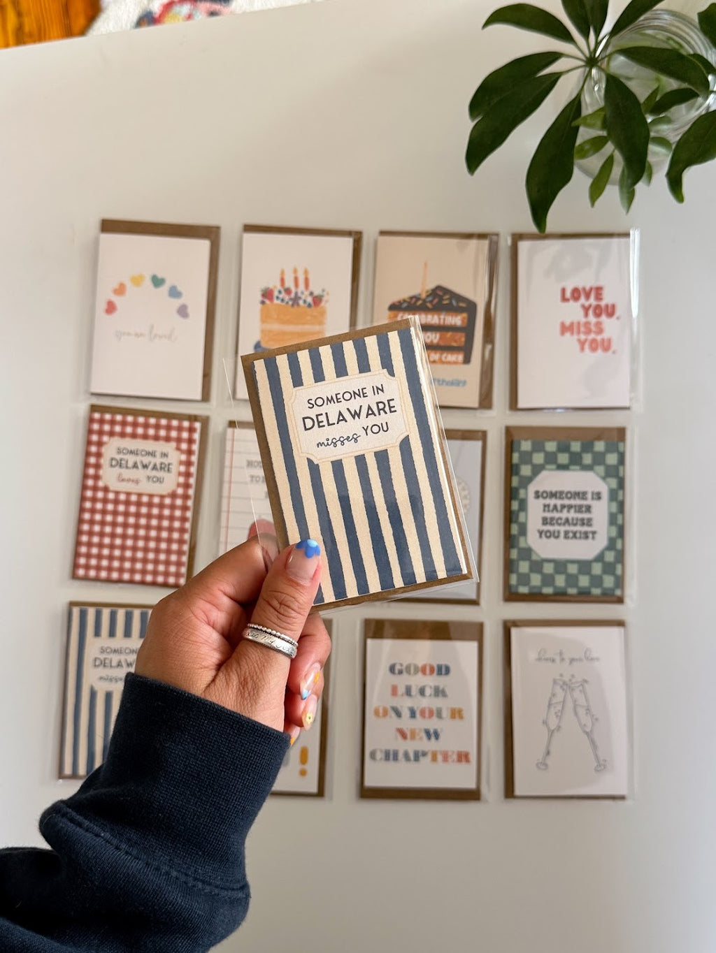 Mini Someone in DE MISSES You Note Card (Stripe)