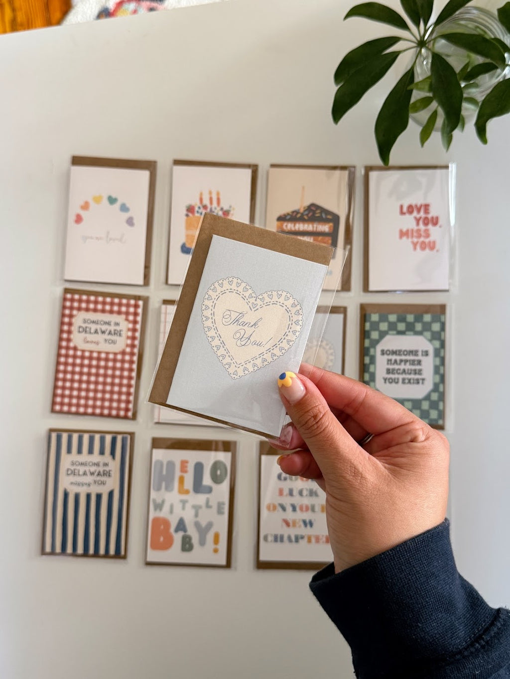 Mini Fancy Heart "Thank you" Note Card