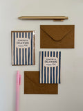 Mini Someone in DE MISSES You Note Card (Stripe)