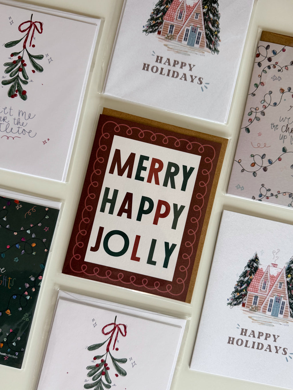 Merry. Happy. Jolly. Card