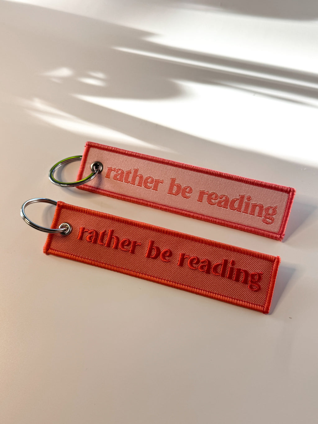 Rather Be Reading Embroidered Keychain (NEW STYLE)
