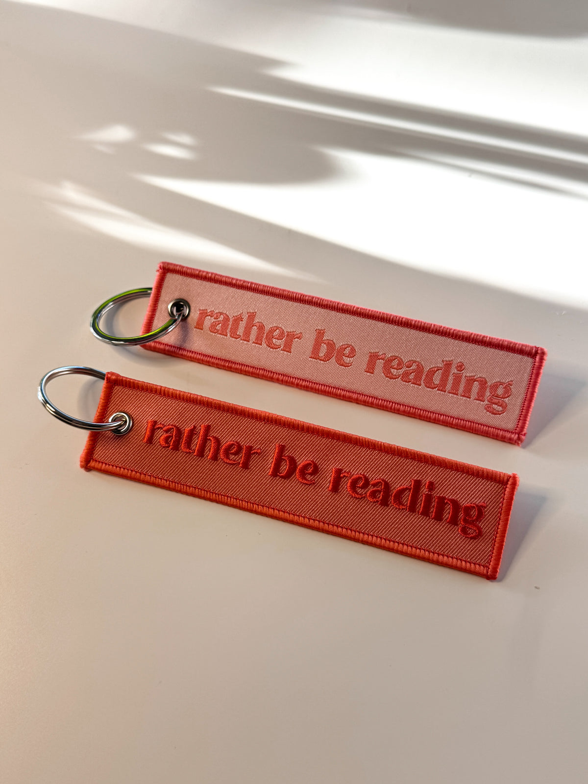 Rather Be Reading Embroidered Keychain (NEW STYLE)