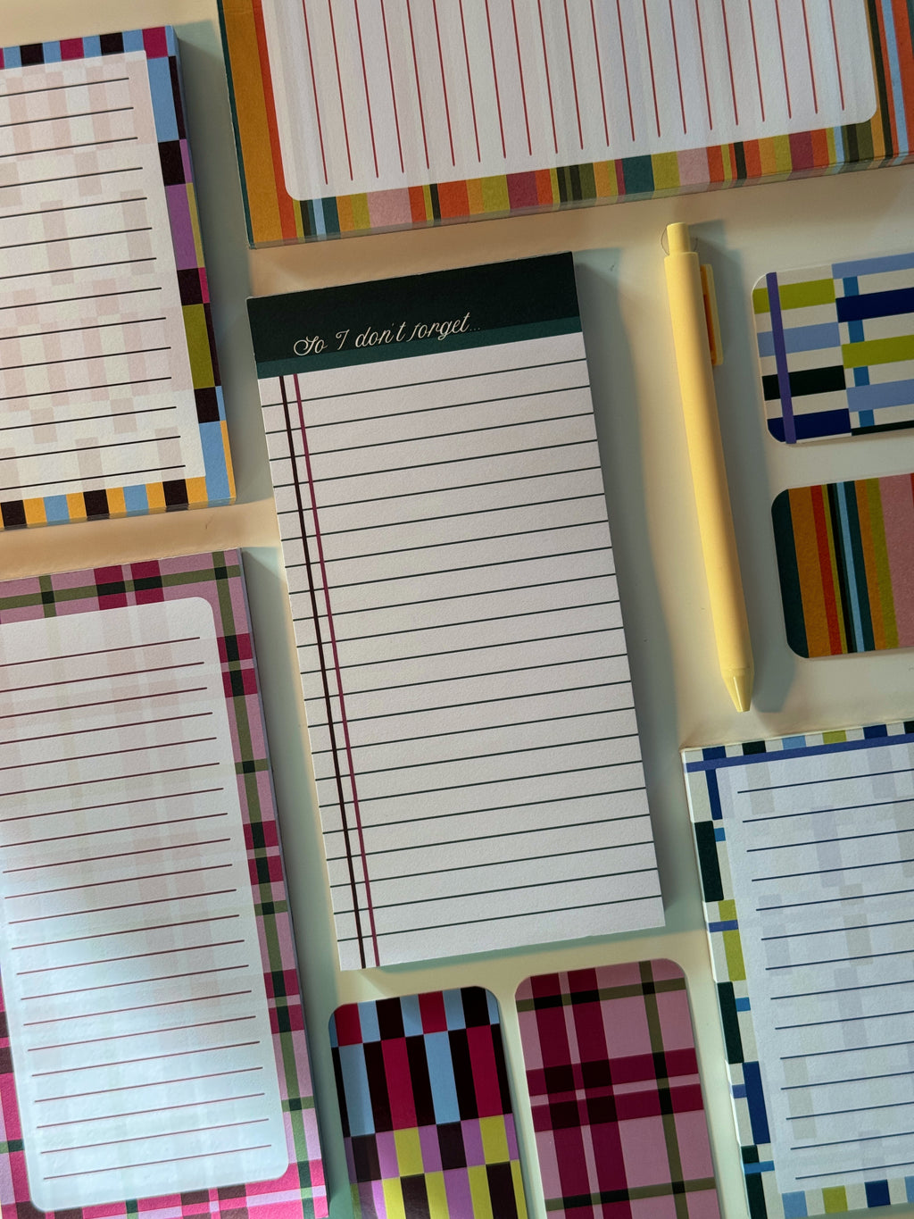 So I Don't Forget Striped Long Notepad