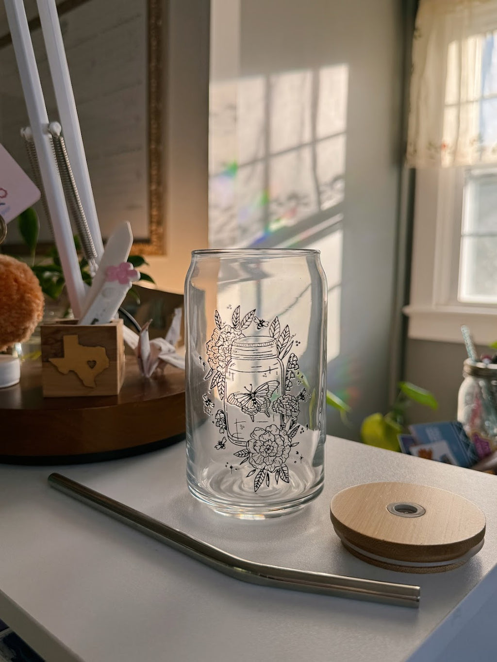 Mariposa Marigold Can Glass