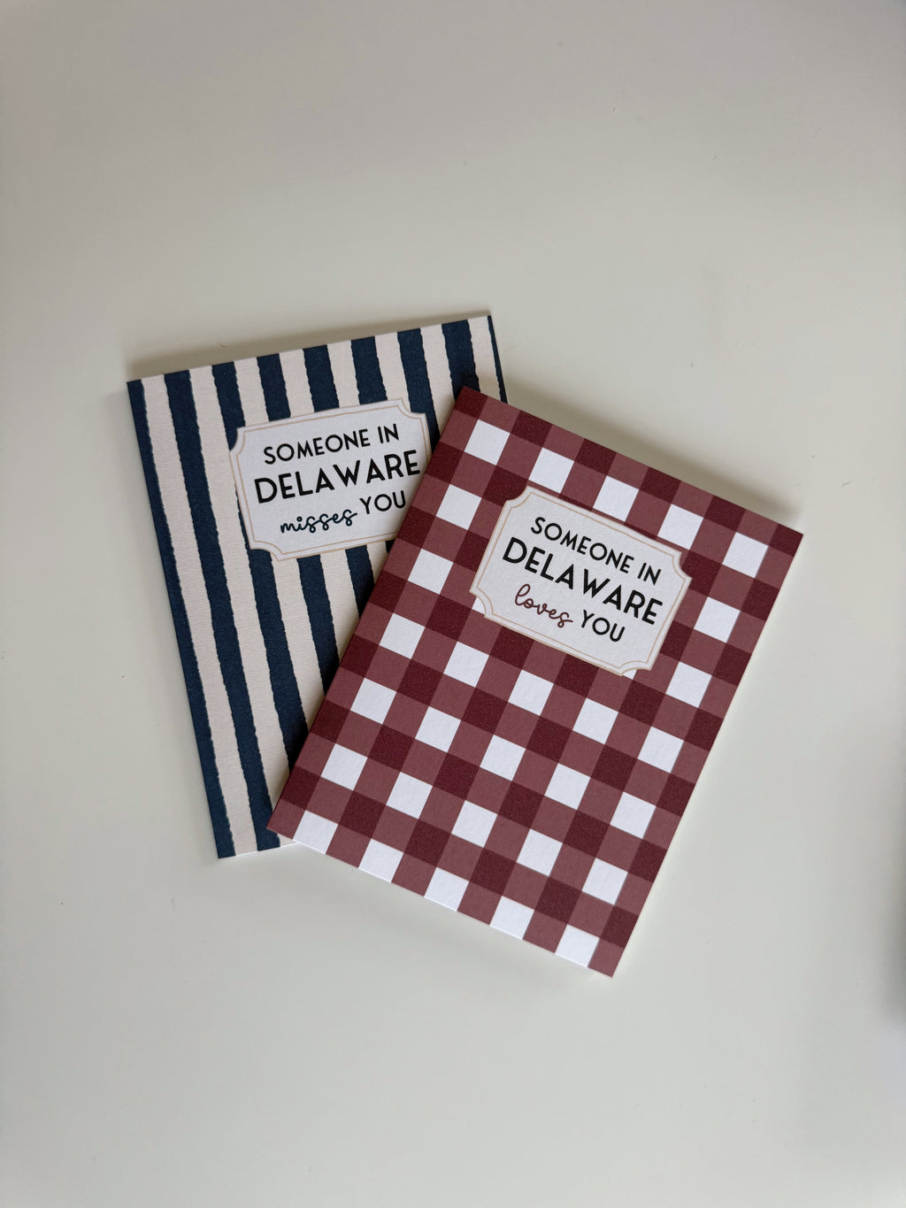 Someone in Delaware LOVES You Card (Gingham)