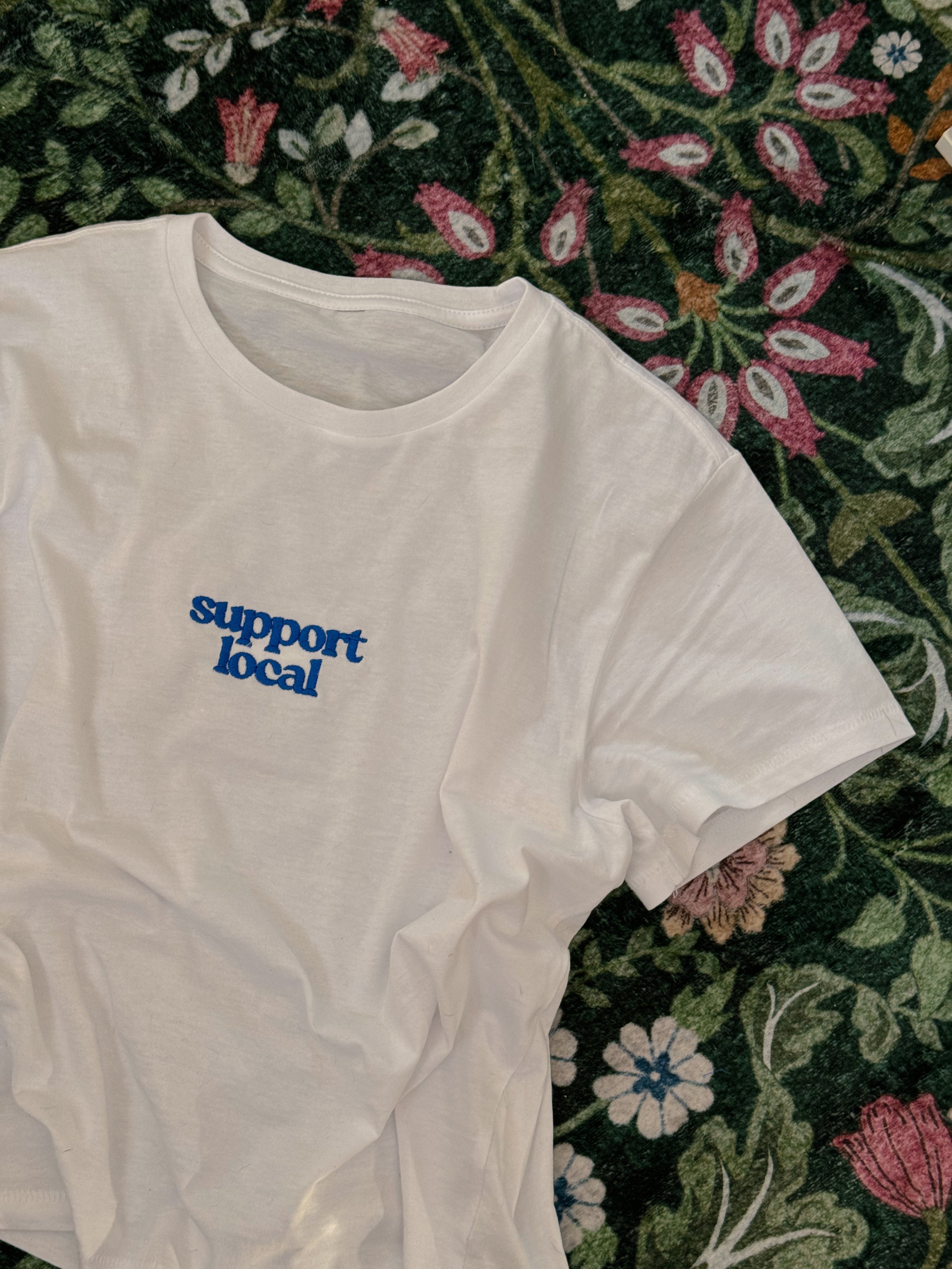 Support Local Embroidered Fitted Tee