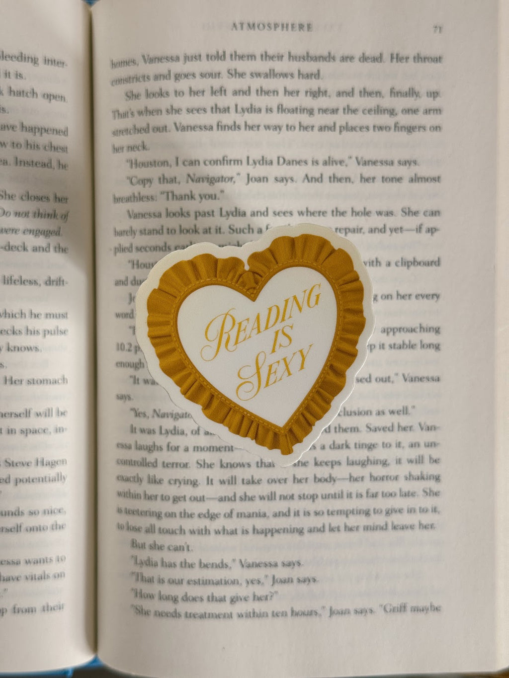Reading is Sexy Ruffle Heart Sticker