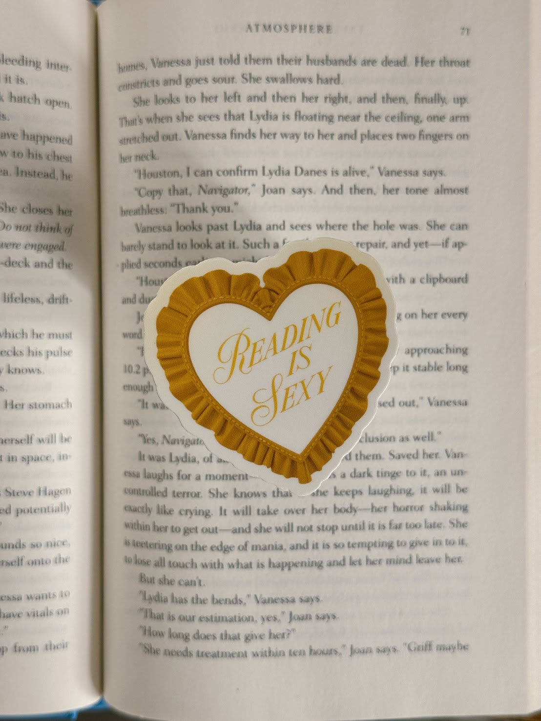 Reading is Sexy Ruffle Heart Sticker