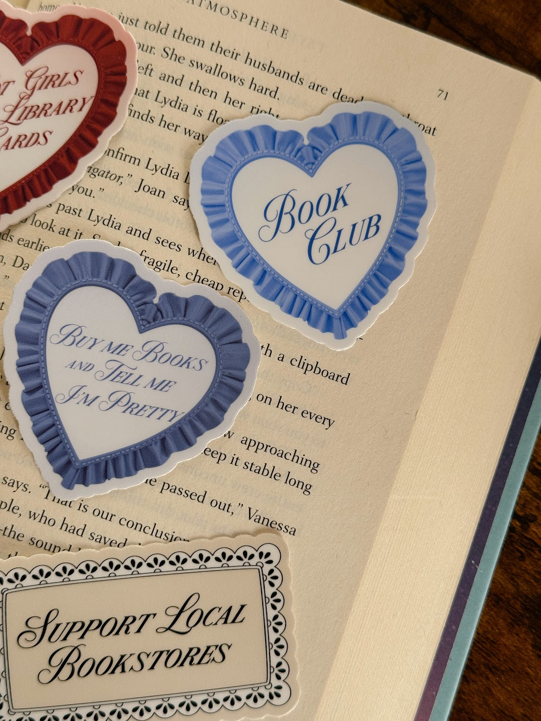 Book Club Ruffle Heart Sticker