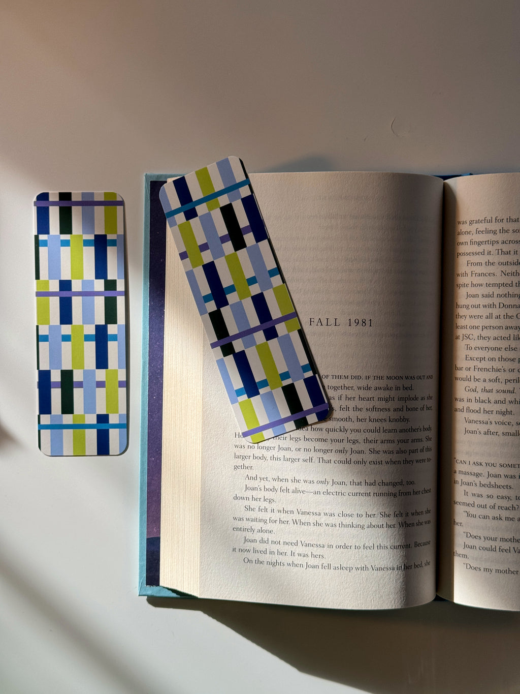 Cobalt + Lime Oblong Stripe Bookmark