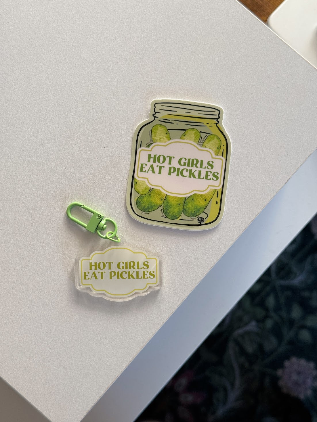Hot Girls Eat Pickles Keychain