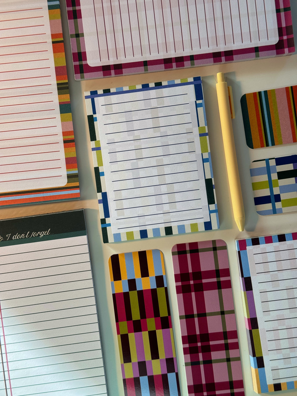 Cobalt + Lime Oblong Stripe Notepad