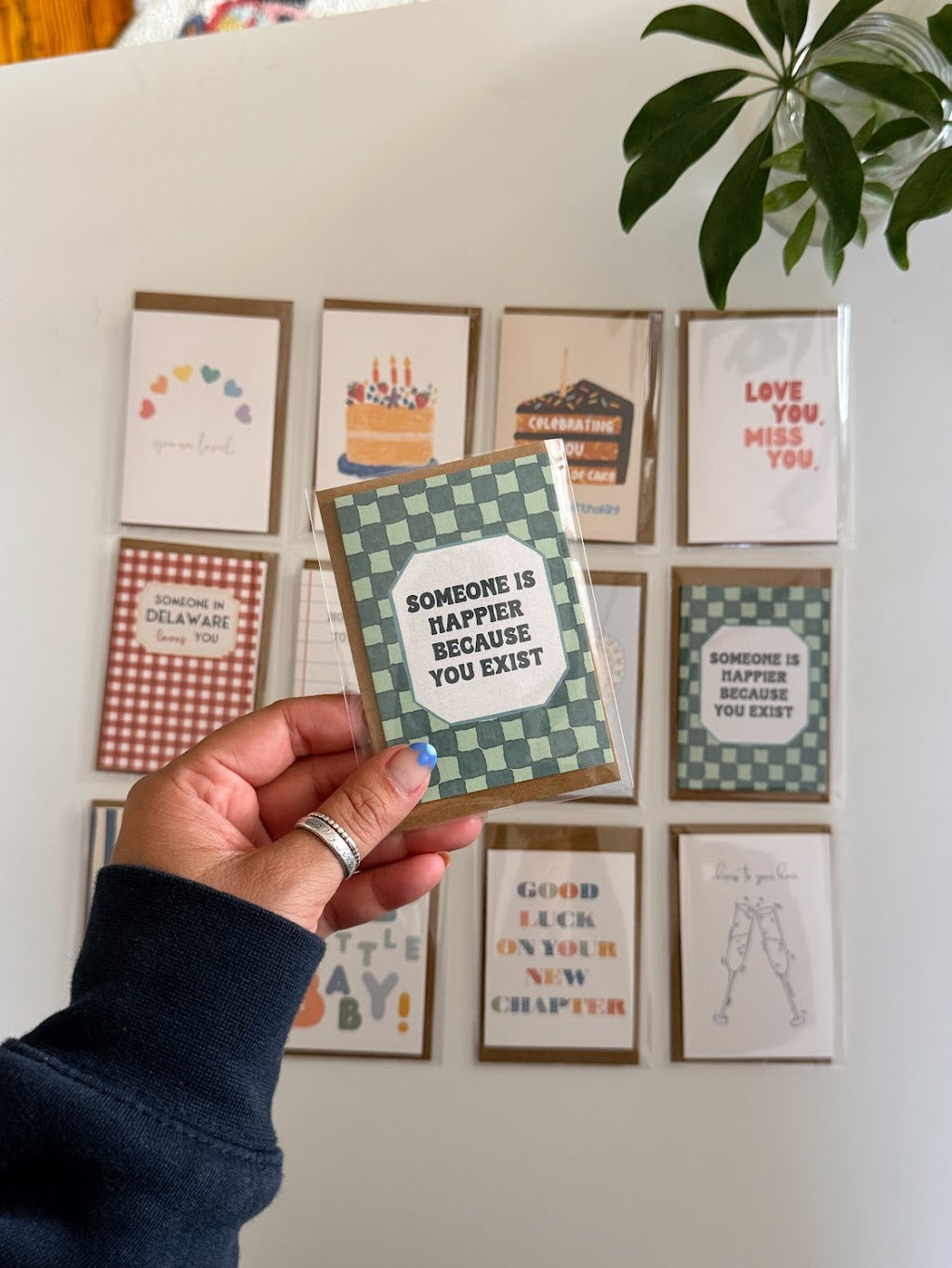 Mini Happier bc You Exist Note Card