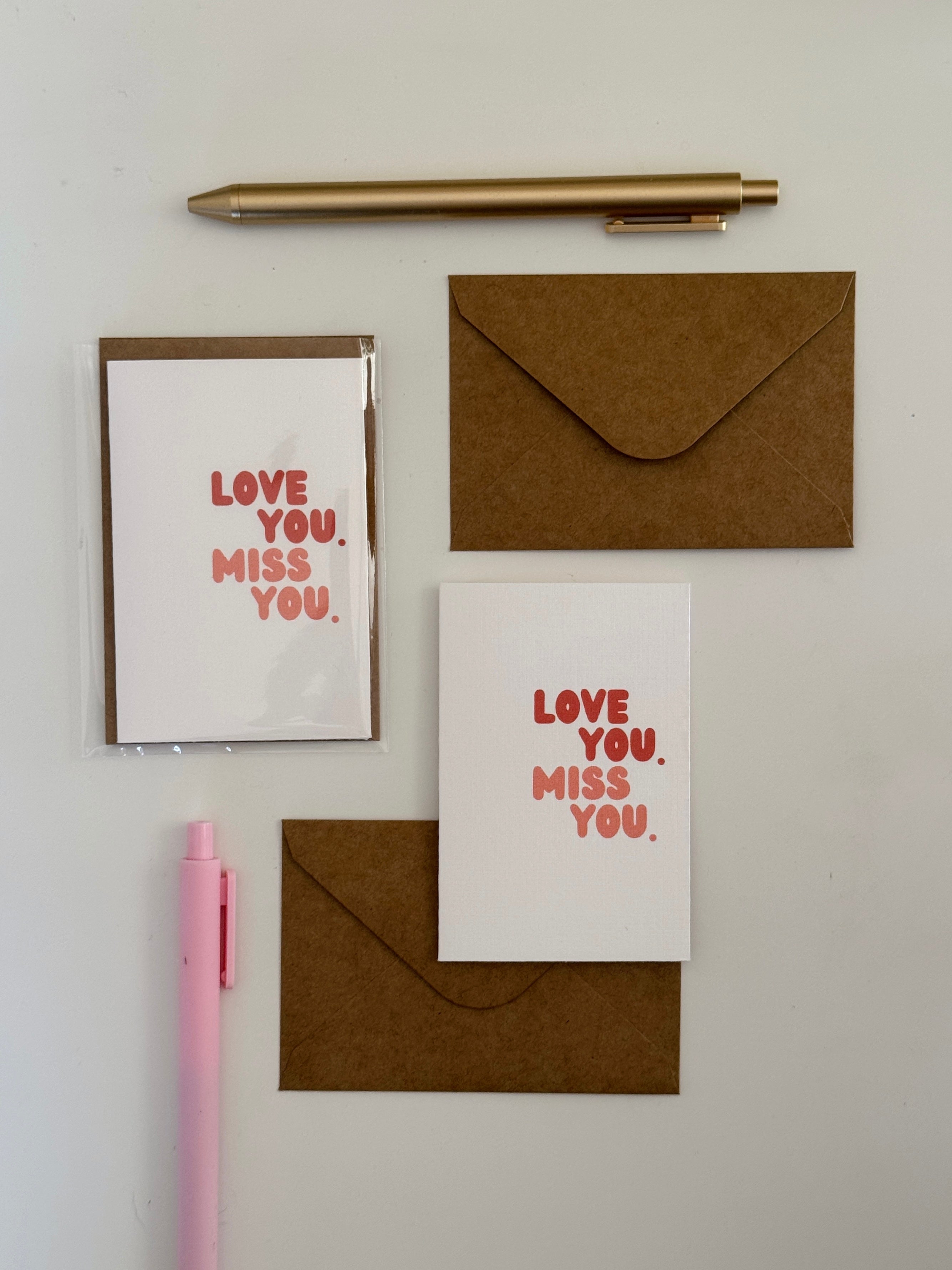 Mini Love you. Miss you. Note Card
