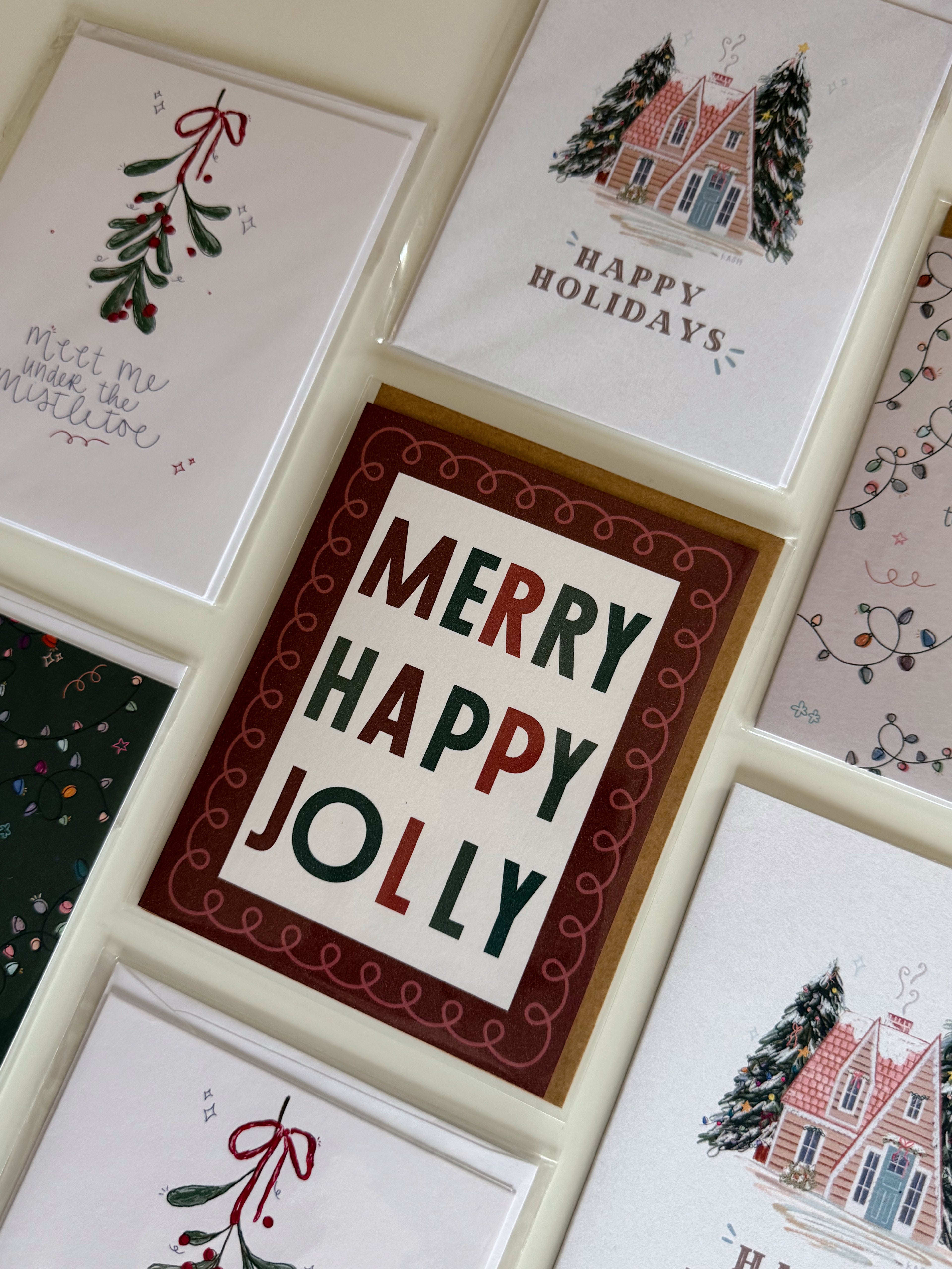 Merry. Happy. Jolly. Card