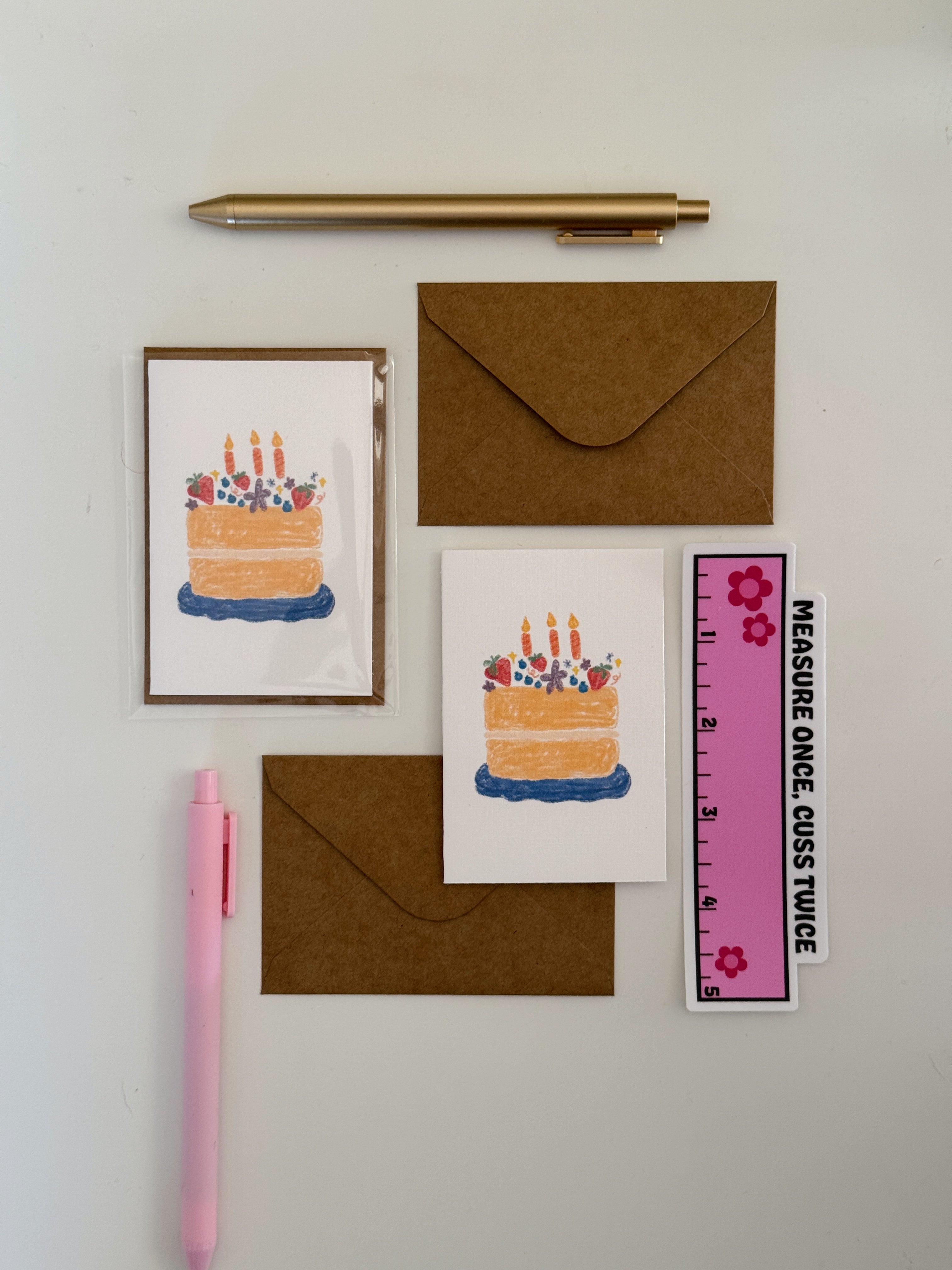 Mini Birthday Cake Note Card