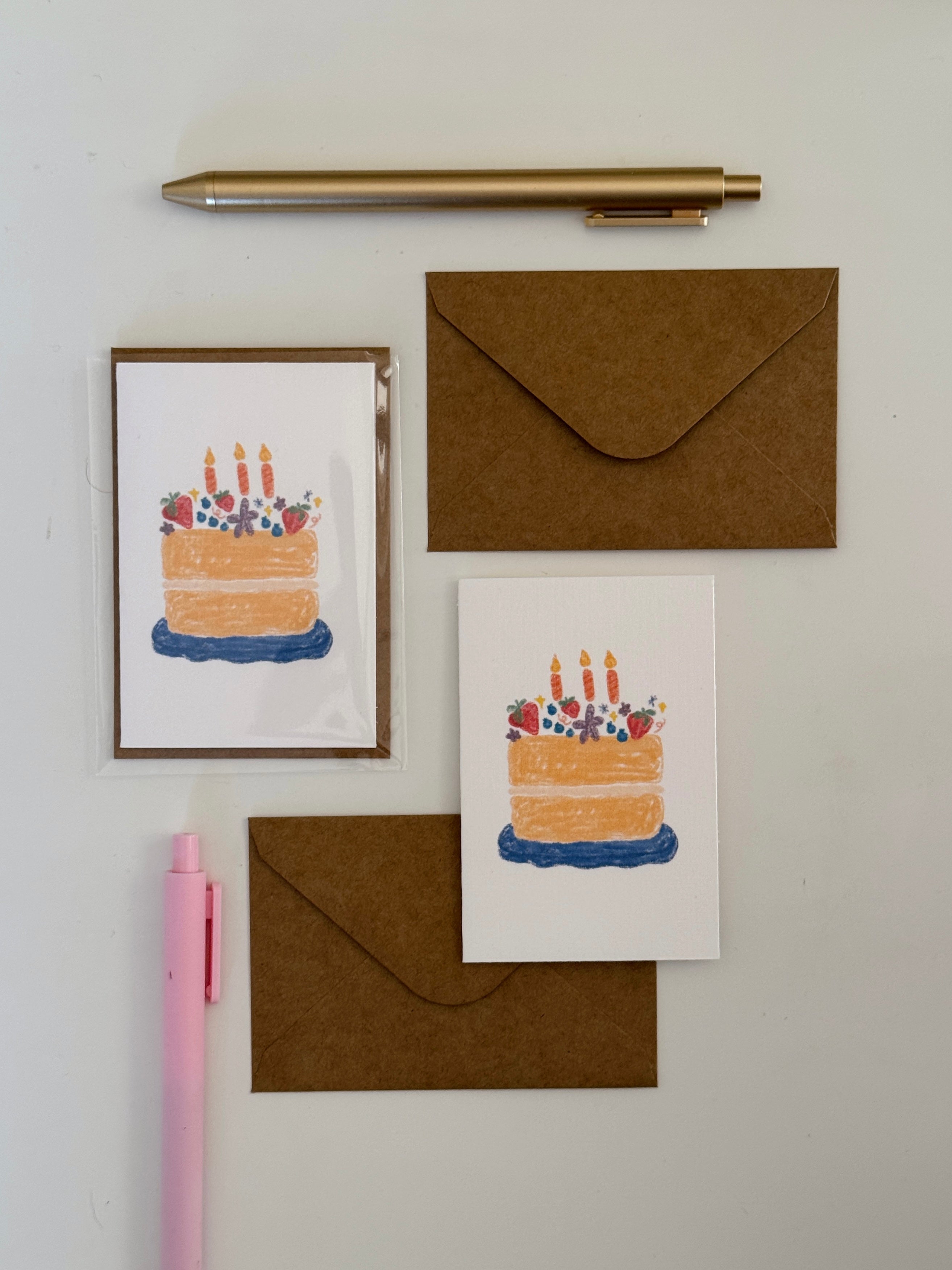 Mini Birthday Cake Note Card