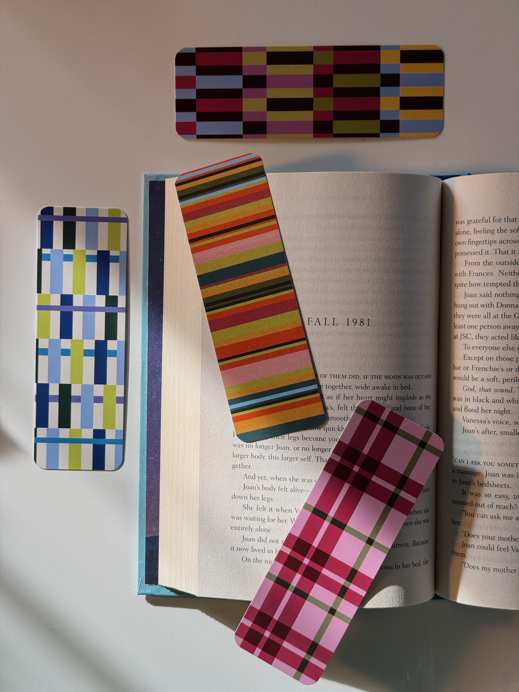 Cobalt + Lime Oblong Stripe Bookmark