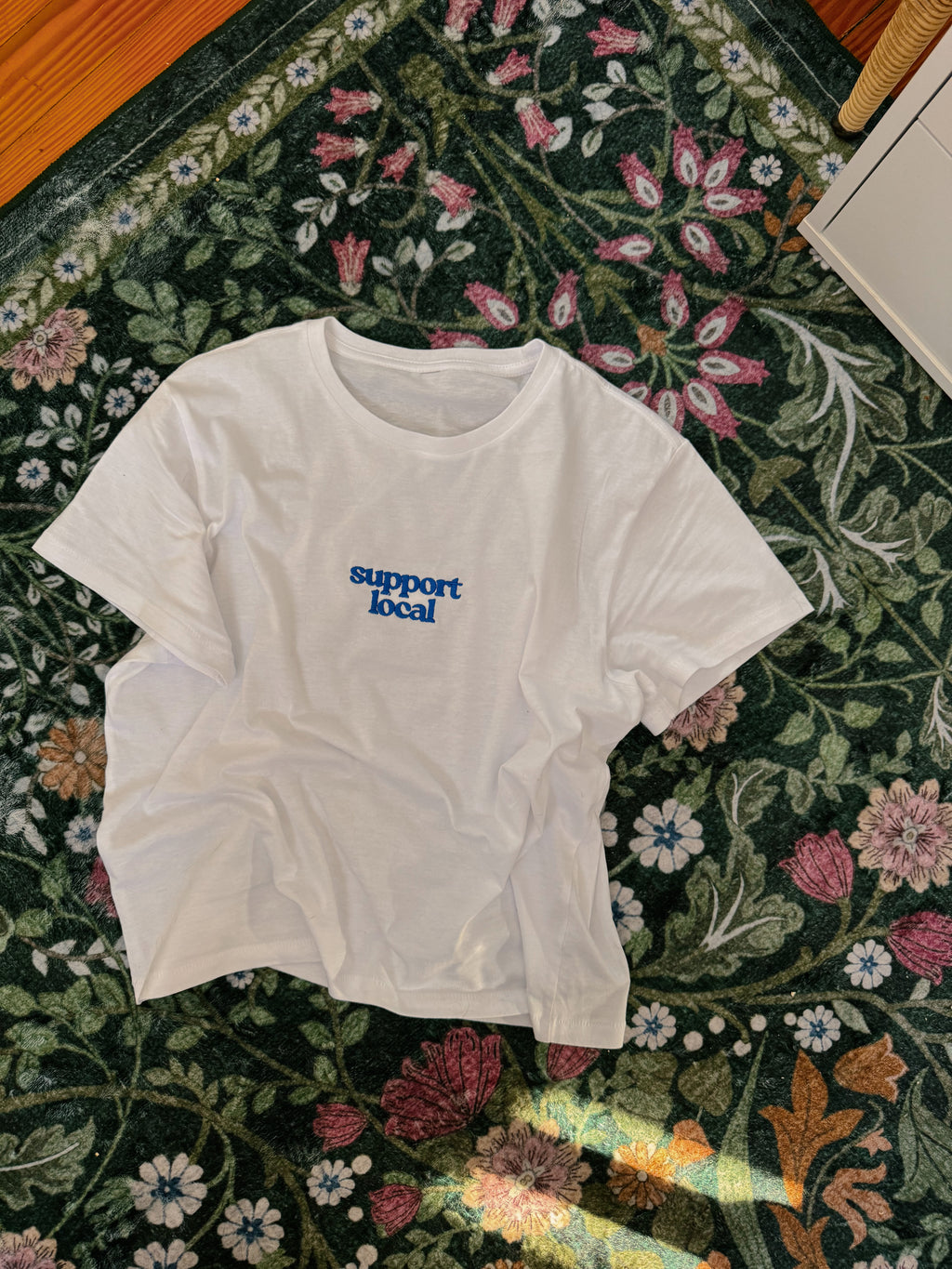 Support Local Embroidered Fitted Tee