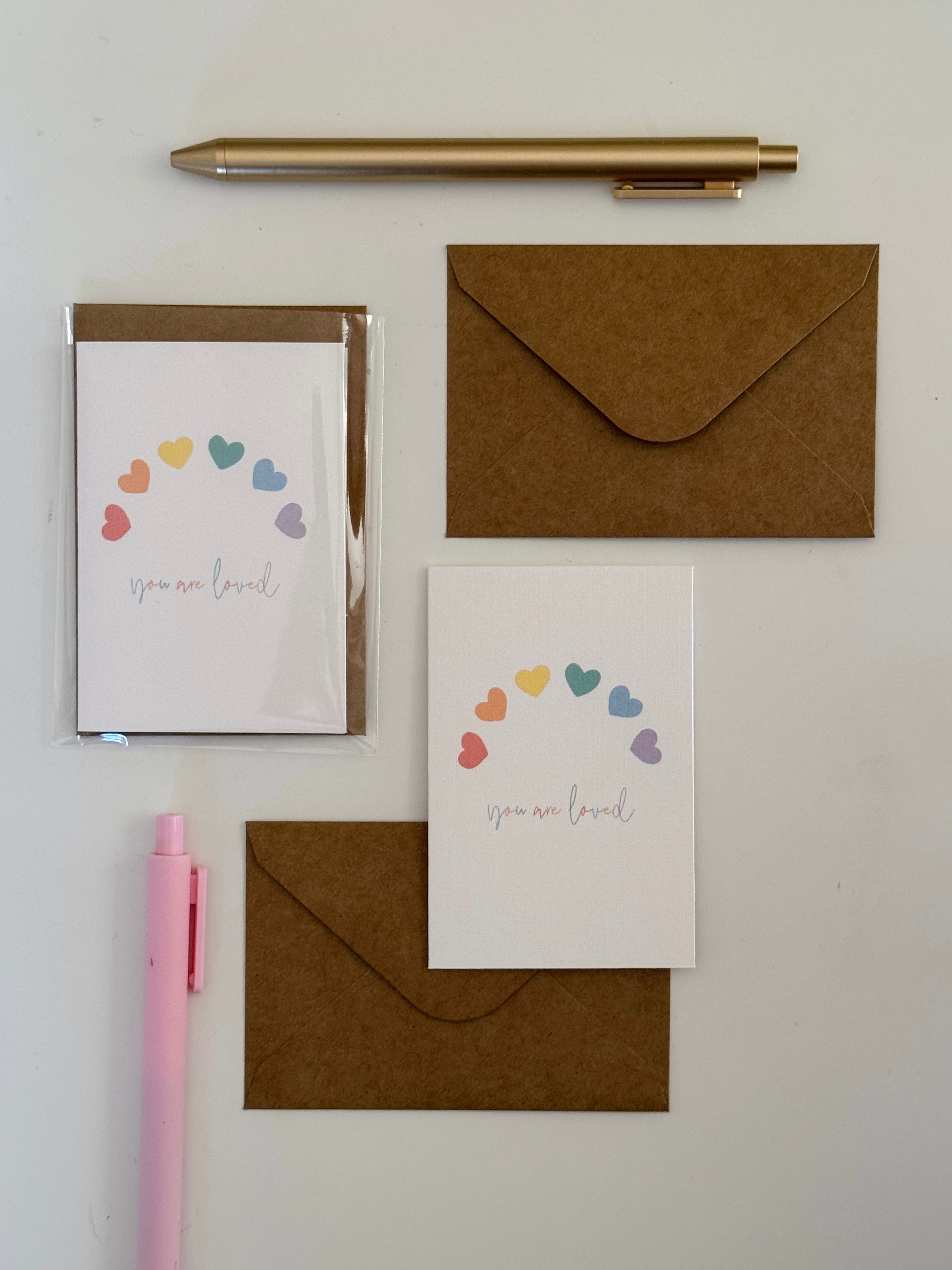 Mini "You are Loved" Colorful Heart Note Card