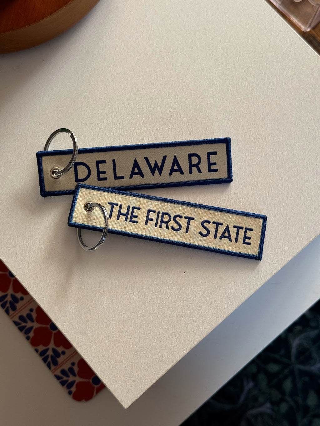 Delaware Embroidered Keychain