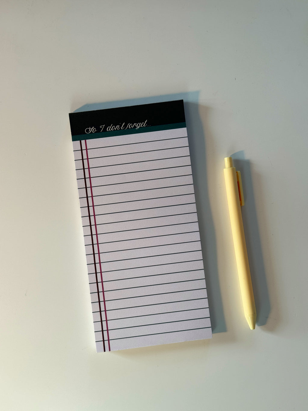 So I Don't Forget Striped Long Notepad