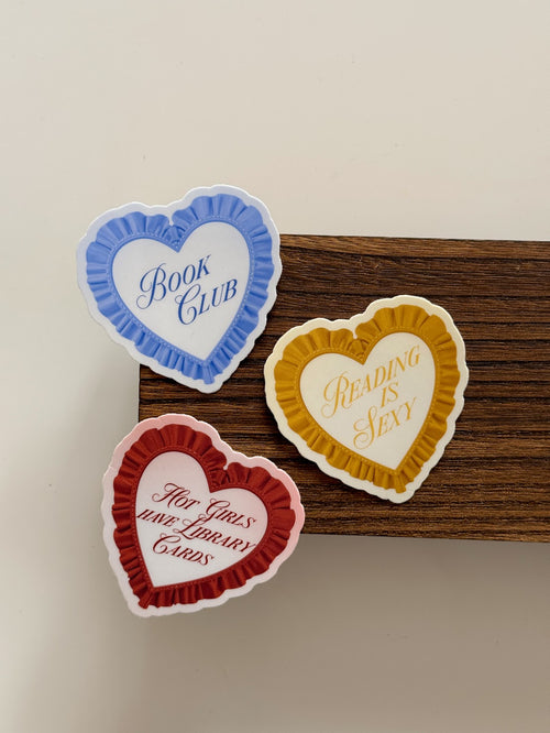Book Club Ruffle Heart Sticker