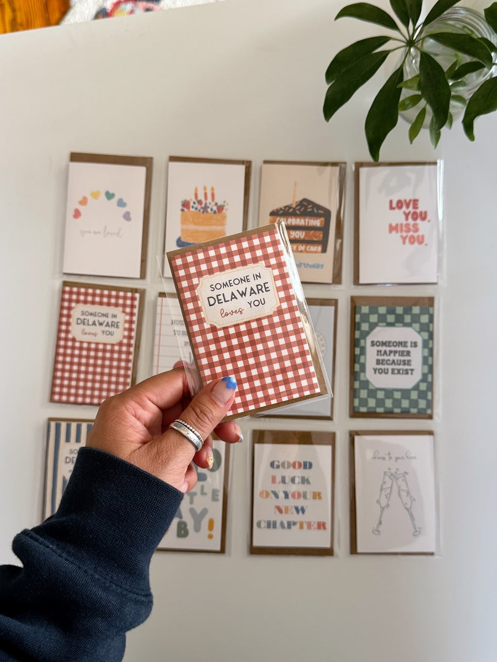 Mini Someone in DE LOVES You Note Card (Gingham)