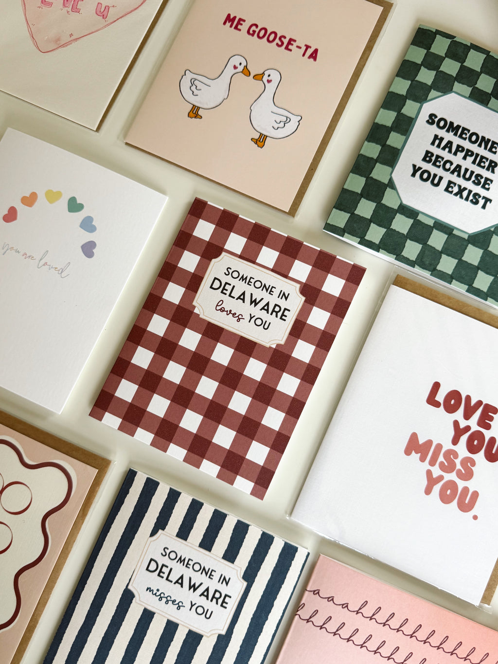 Someone in Delaware MISSES You Card (Stripe)