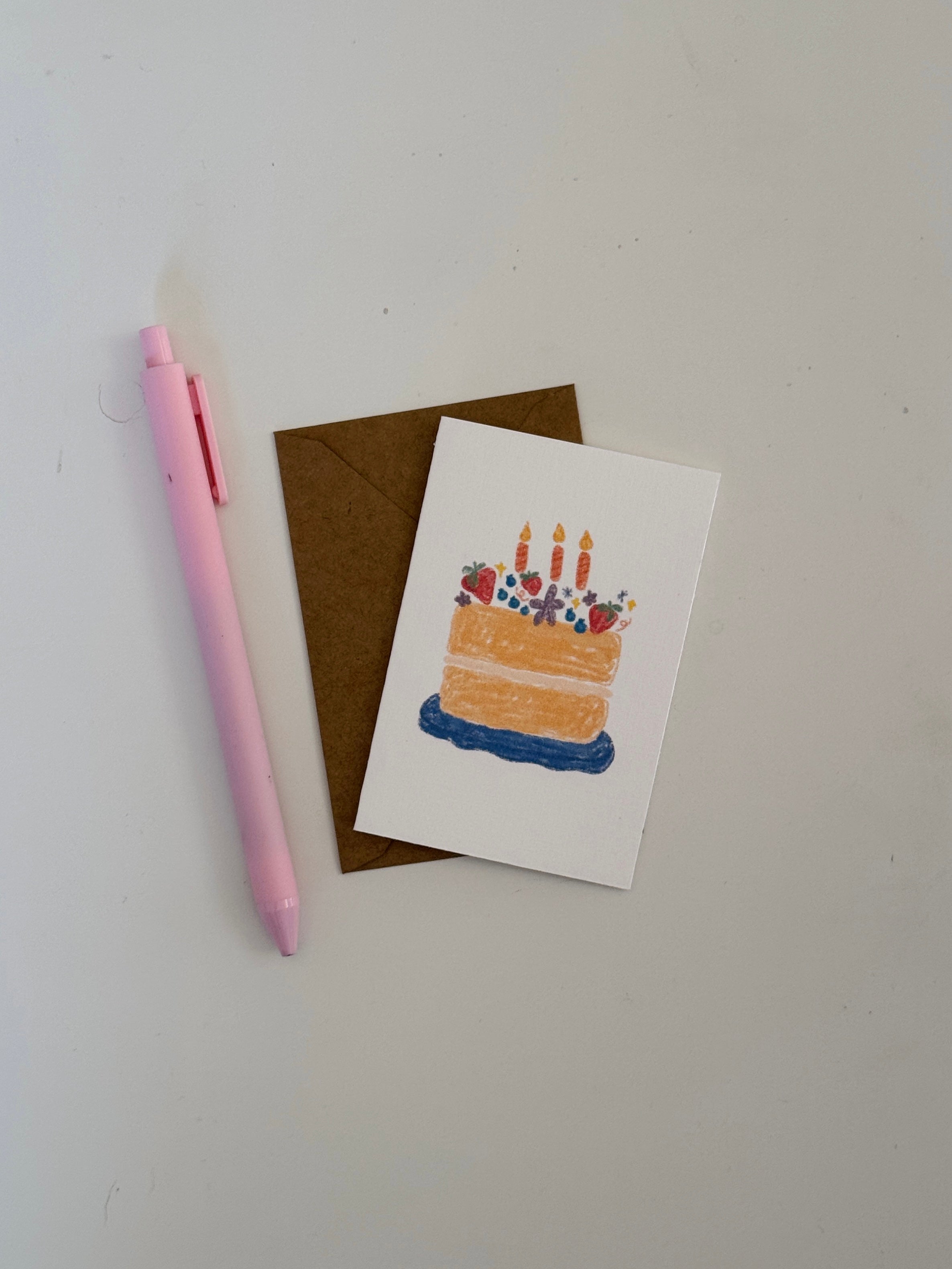 Mini Birthday Cake Note Card