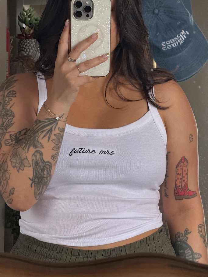 Personalized Mrs. Embroidered Tank