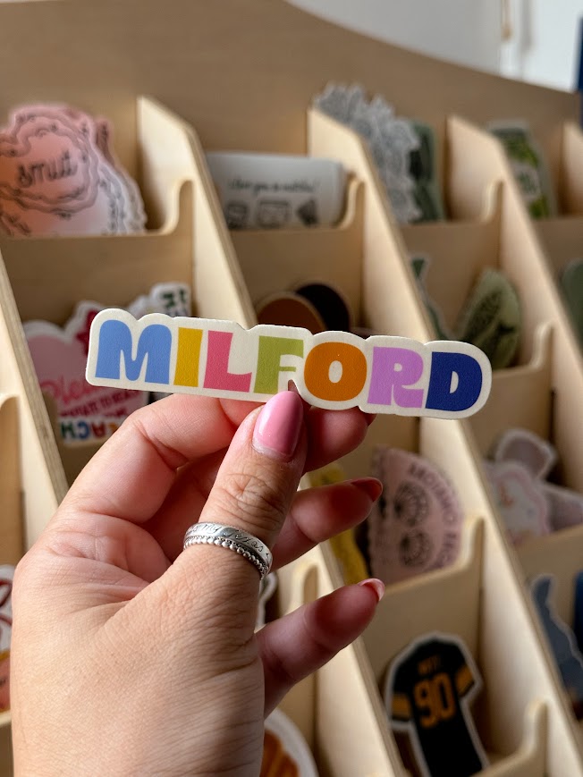Groovy Colorful Milford Sticker