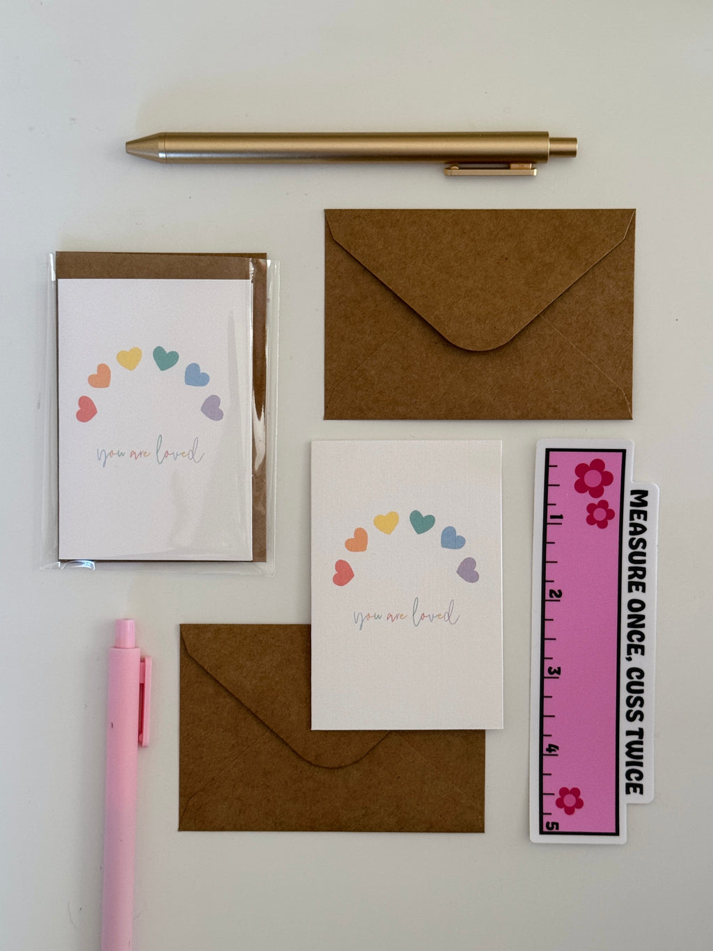 Mini "You are Loved" Colorful Heart Note Card