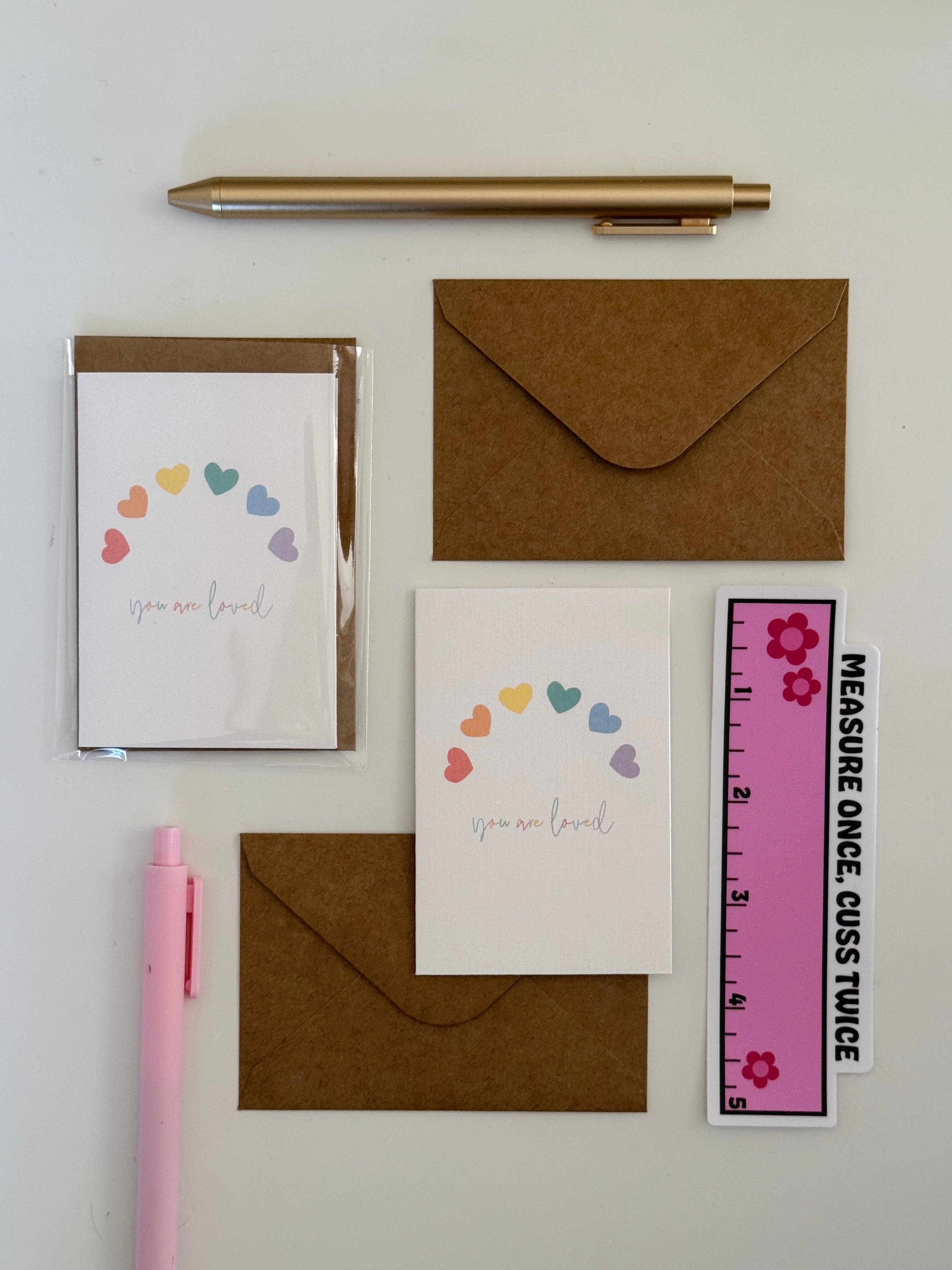 Mini "You are Loved" Colorful Heart Note Card